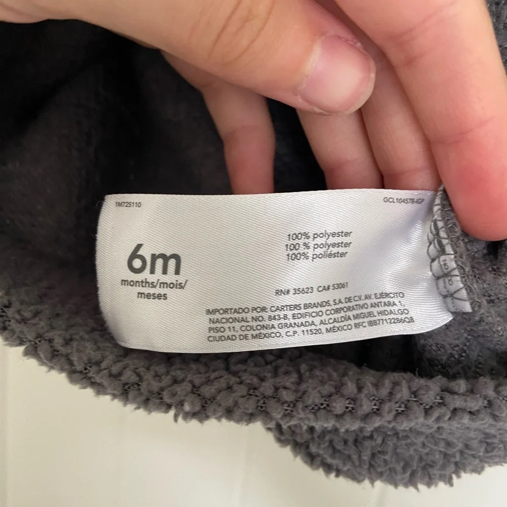 Carter’s‎ baby boy’s fleece zip up jacket — 6 months
